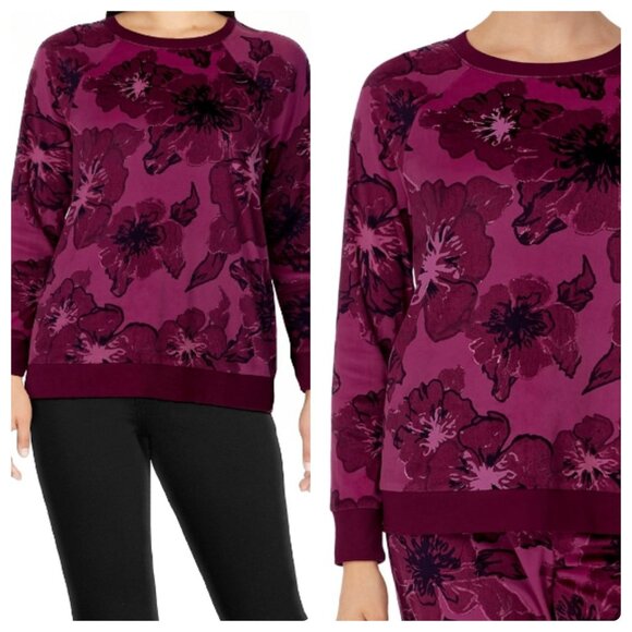Secret Treasures Other - Secret Treasures Women's Velour Long Sleeve Soft Floral Sleep Top Size Small